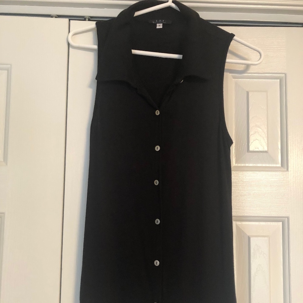 S.O.Y. Shine On You Black Women's Sleeveless Top (Size Small) Good Condition